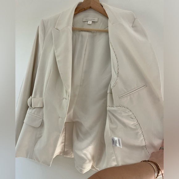 Jonathan Simkhai Cream Blazer with Elastic Detail size M - Picture 7 of 13